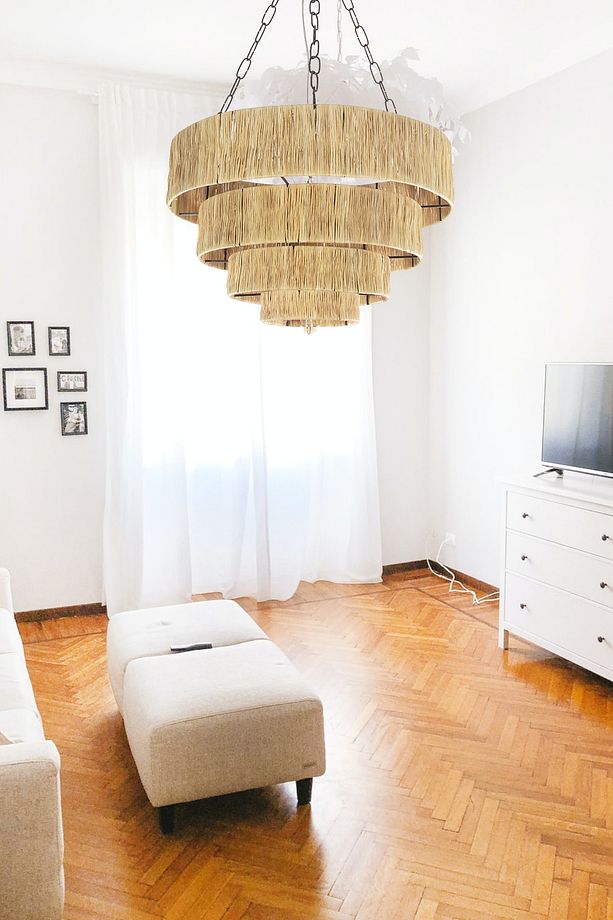 Rattan, Bambu, Hasır Sarkıt Avize Çap: 45 Cm Yükseklik: 28 Cm - 4