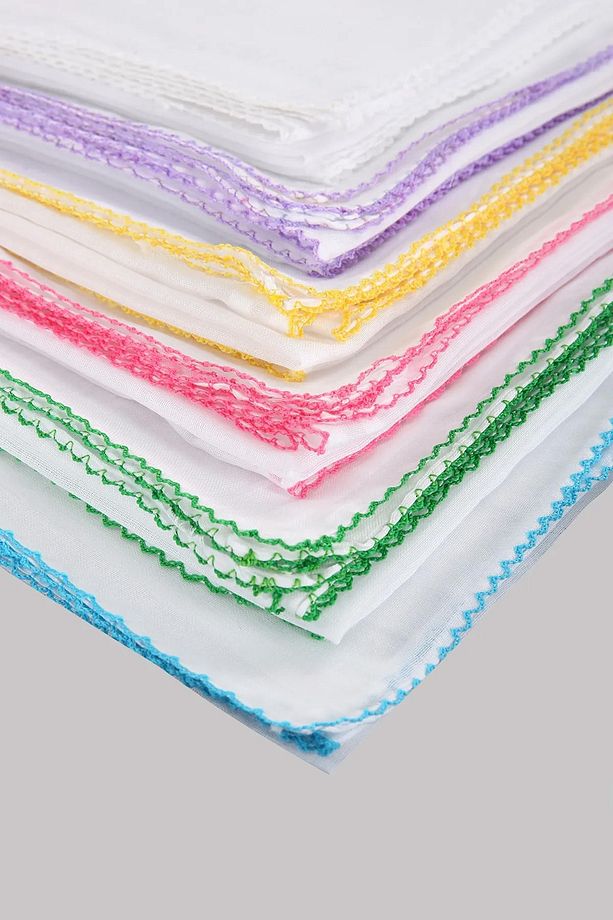 Tülbent Renkli Pamuklu Kroşeta Oyalı Iç Örtüsü 80x80 Cm - 2