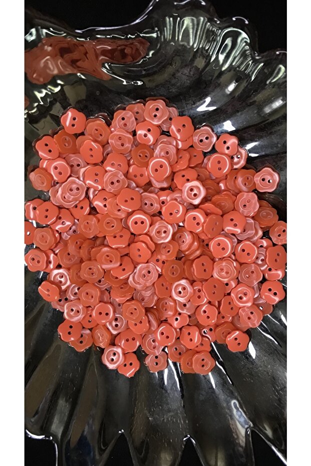 Orange Flower Model 10mm Plastic Button - 30Pcs - 2