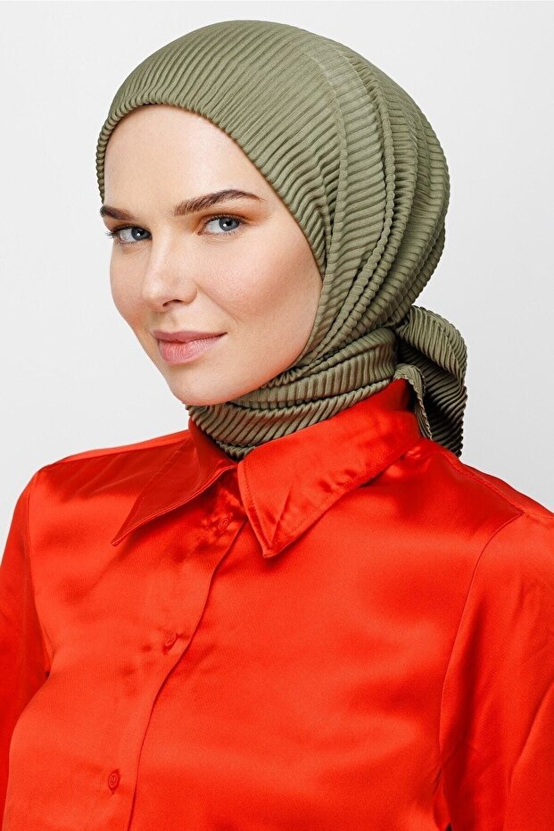 Soft Yeşil Pilise Eşarp - 2