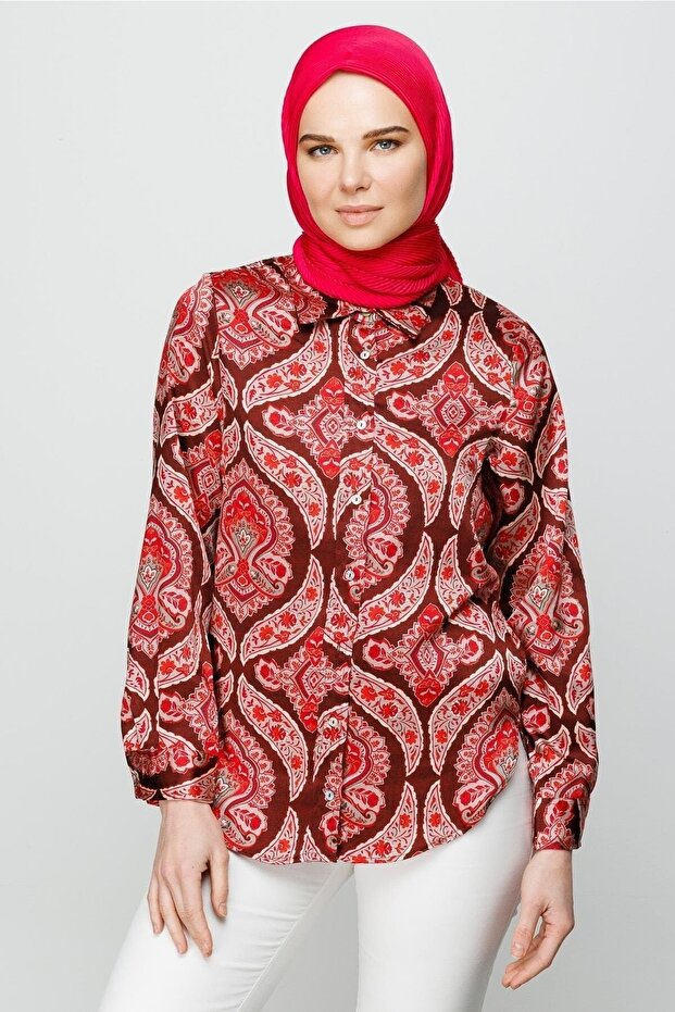 Eșarfă plisată fucsia - 5