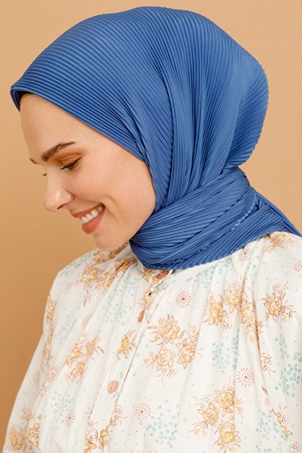 Eșarfă plisată Indigo - 1