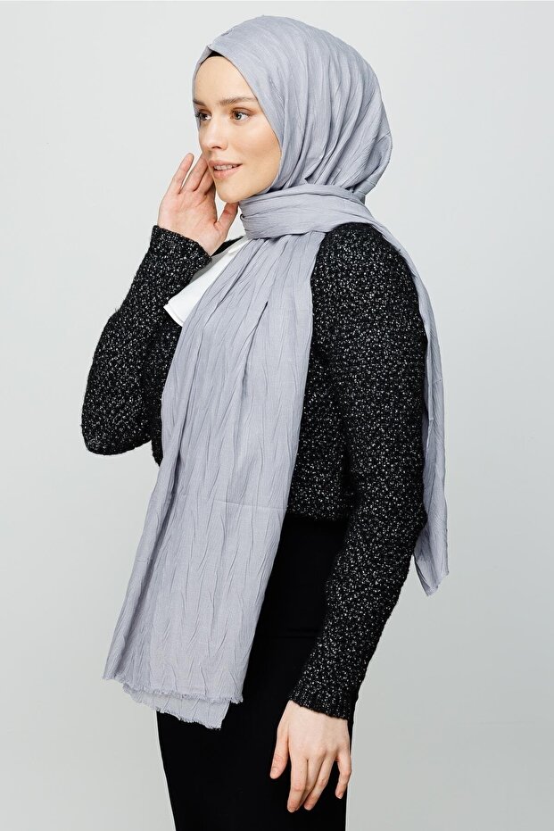 Gümüş Piliseli Bambu Şal - 3