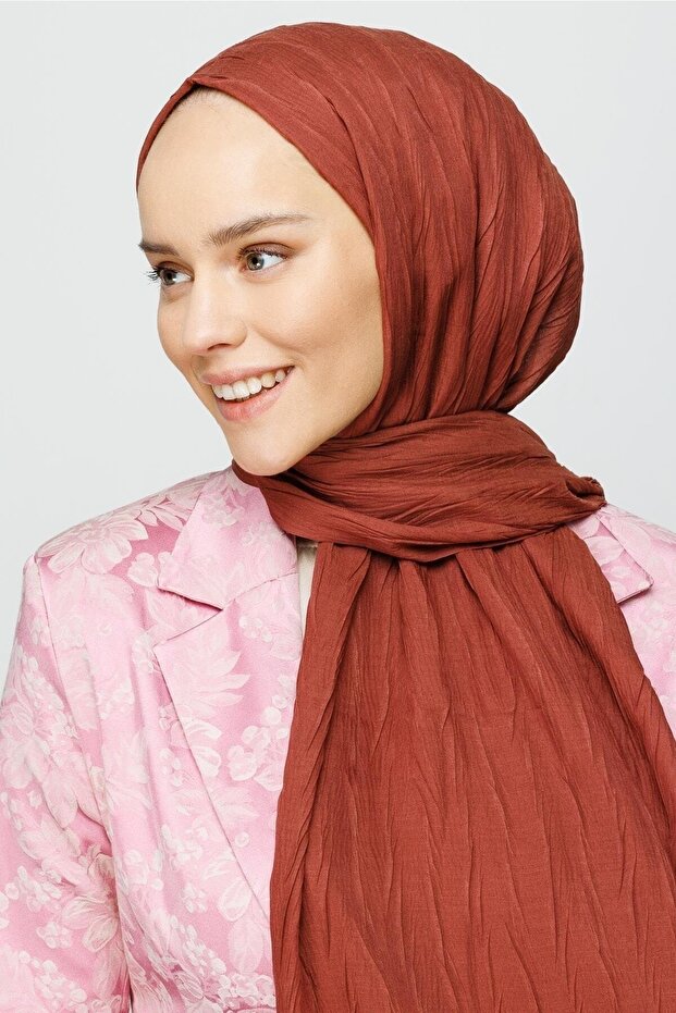 Soğan Kabuğu Piliseli Bambu Şal - 3