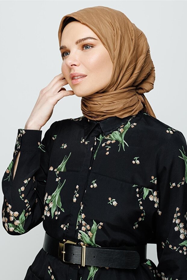 Eșarfă din bambus plisată de nuc - 3