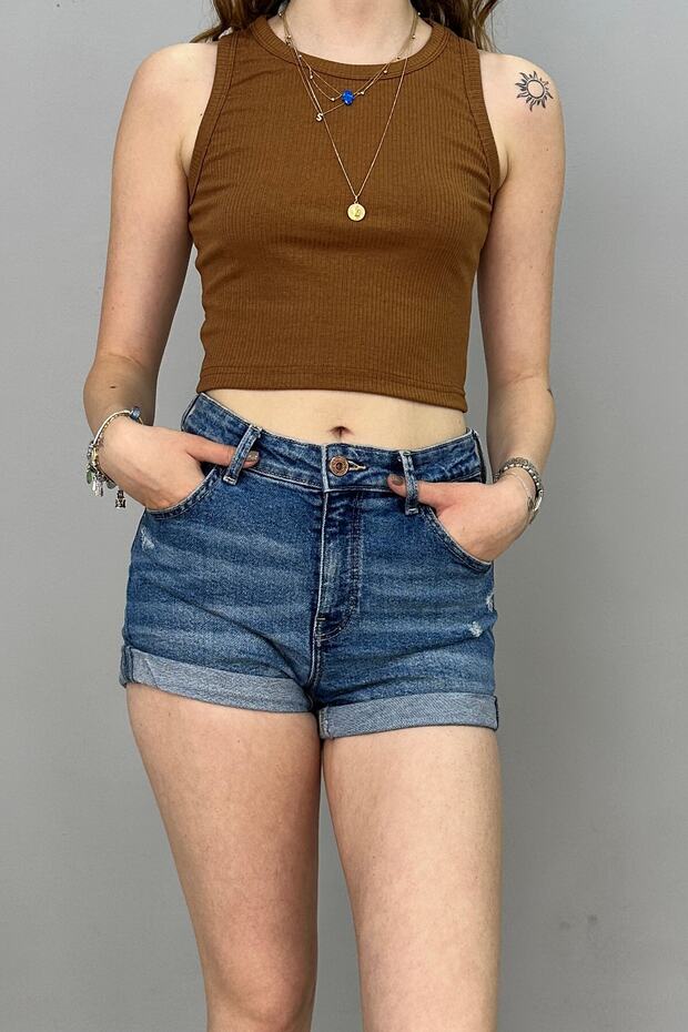 Women's Crop Blouse Wide Straps