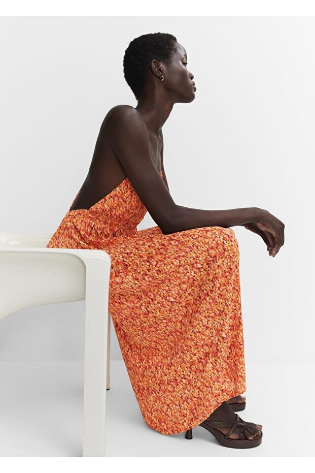 Sırtı Çapraz Dokulu Elbise - 7