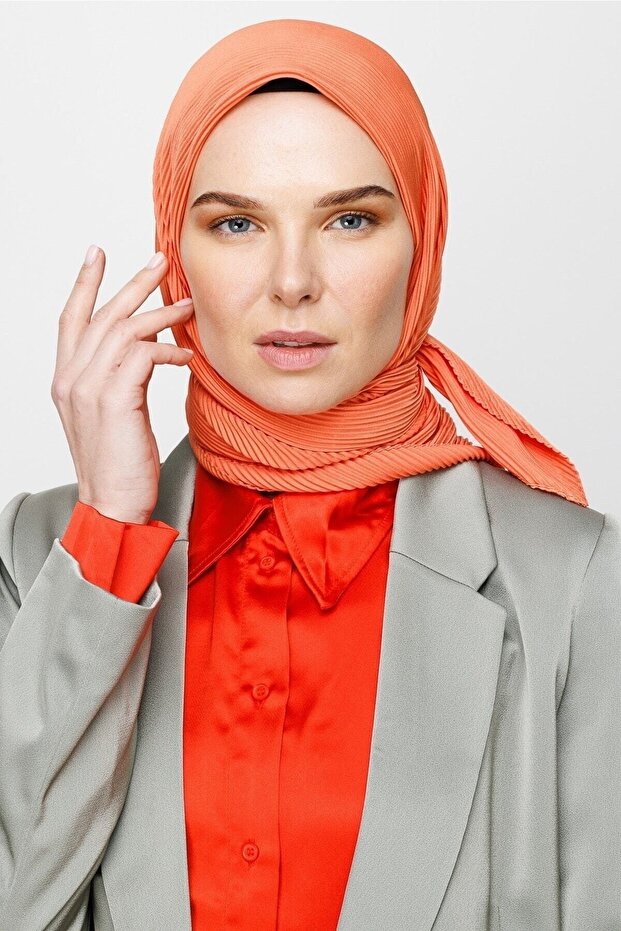 Eșarfă plisată Yavruağzı - 1