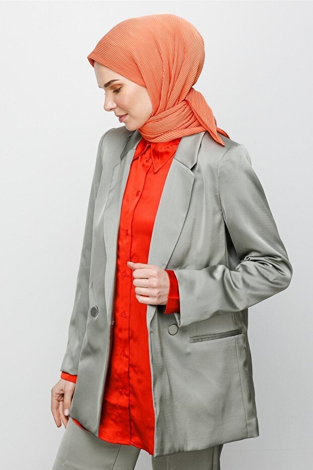 Eșarfă plisată Yavruağzı - 5