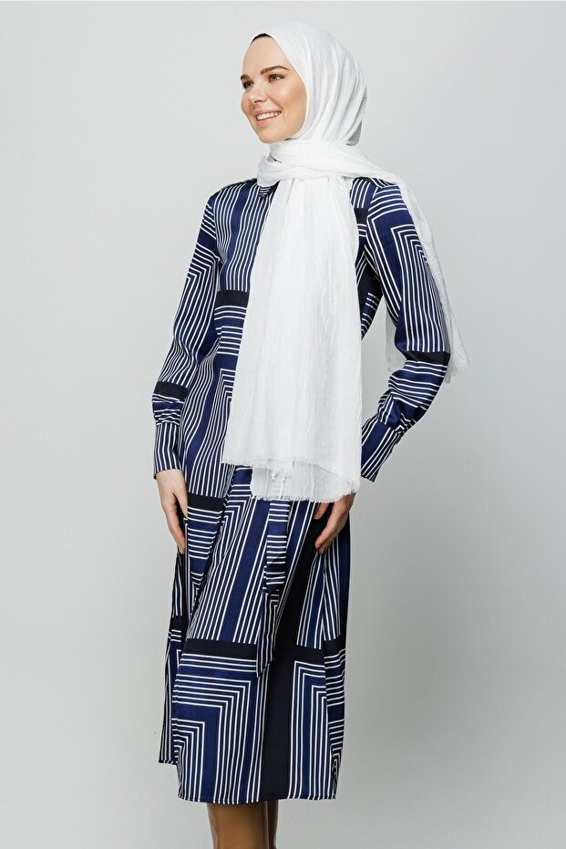 Şal de bambus alb - 4