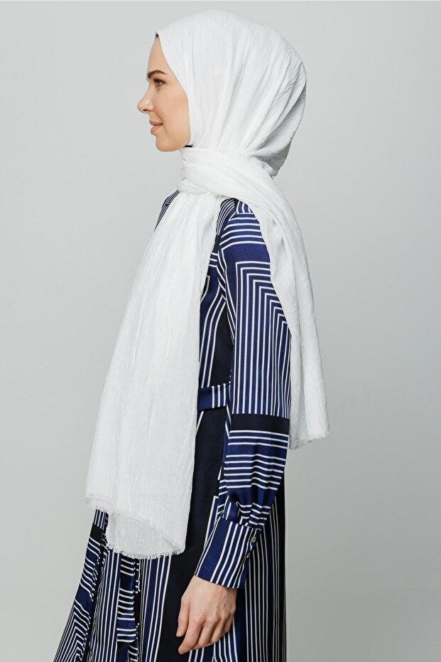 Şal de bambus alb - 8