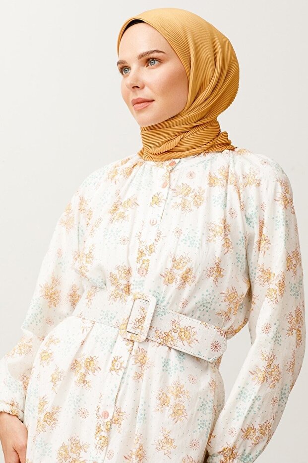 Eșarfă plisată șofran - 6