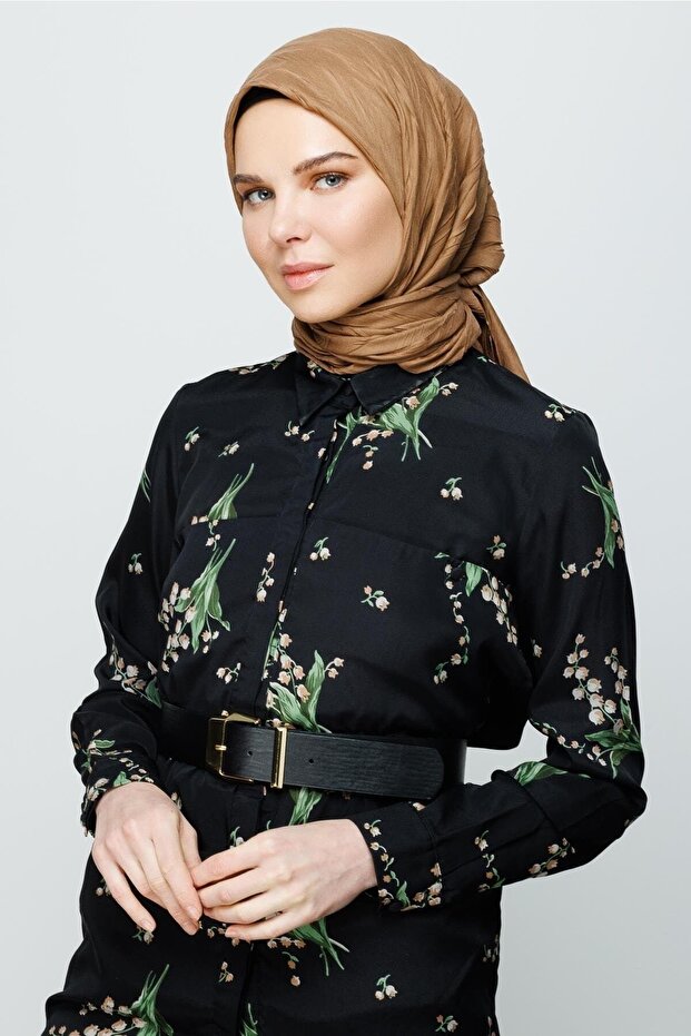 Eșarfă din bambus plisată de nuc - 5