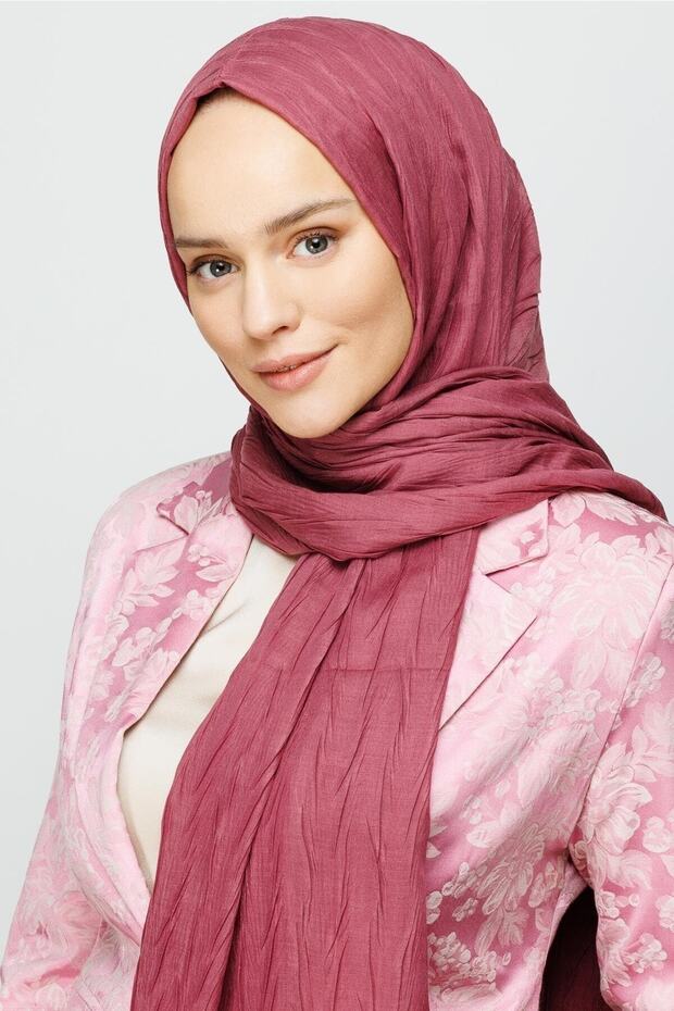Gül Kurusu Piliseli Bambu Şal - 4