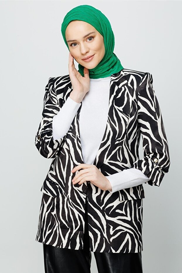 Benetton Yeşili Piliseli Bambu Eşarp - 5