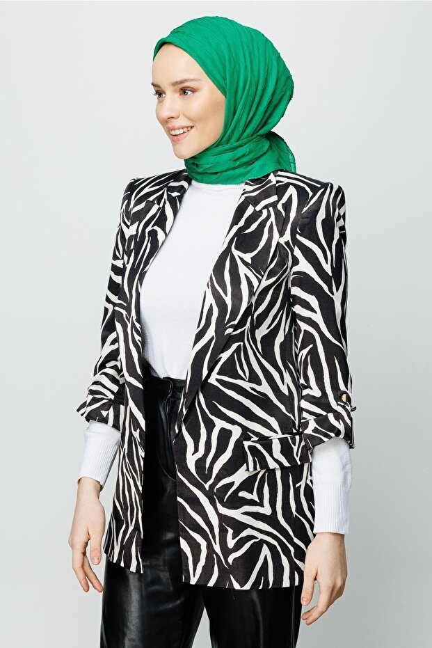 Benetton Yeşili Piliseli Bambu Eşarp - 7