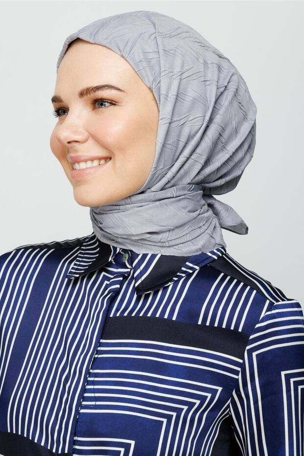 Gümüş Piliseli Bambu Eşarp - 1