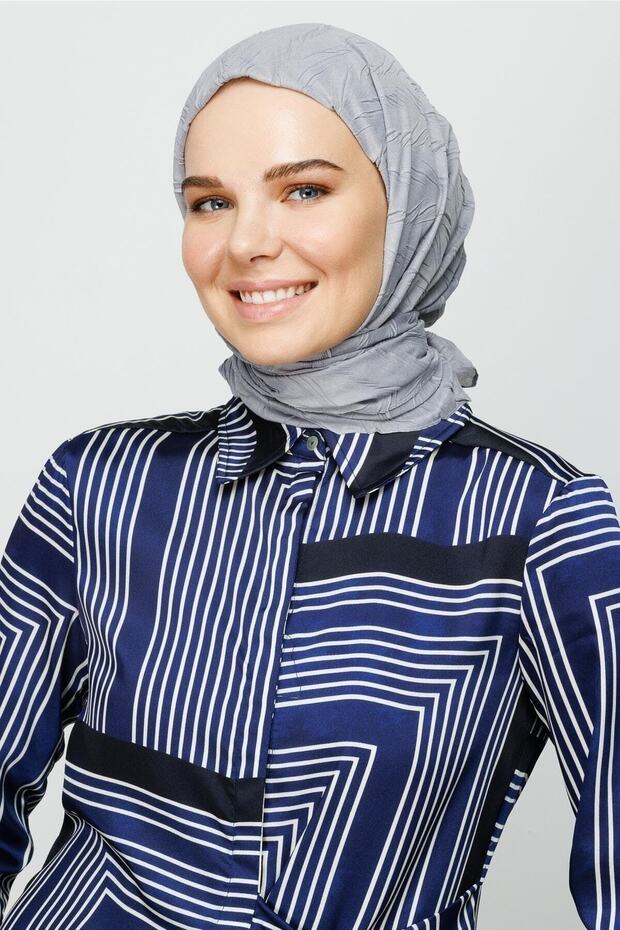 Gümüş Piliseli Bambu Eşarp - 3