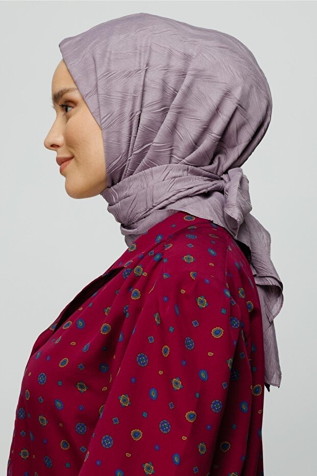 Lavanta Grisi Piliseli Bambu Eşarp - 7