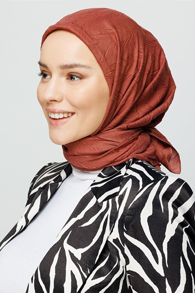 Soğan Kabuğu Piliseli Bambu Eşarp - 3