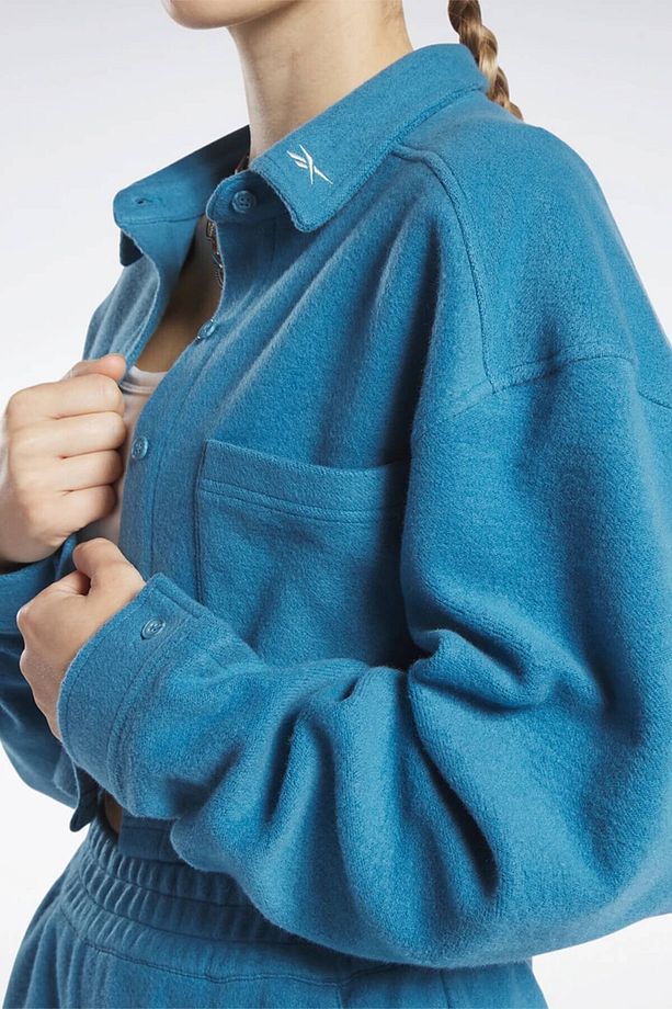 Cl Wde Fleece Layer Mavi Kadın Sweatshirt - 4