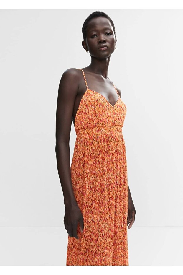 Sırtı Çapraz Dokulu Elbise - 1