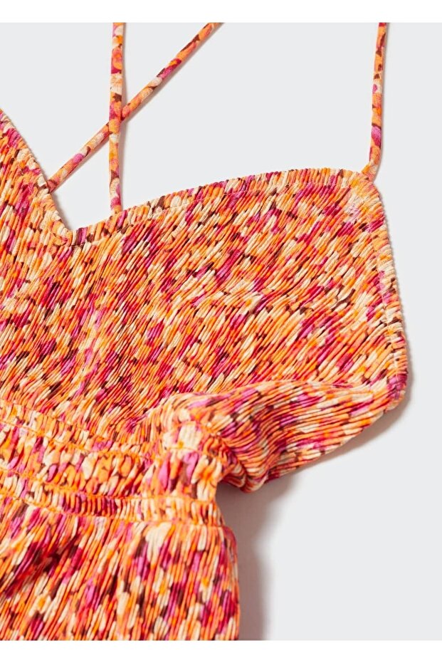 Sırtı Çapraz Dokulu Elbise - 5