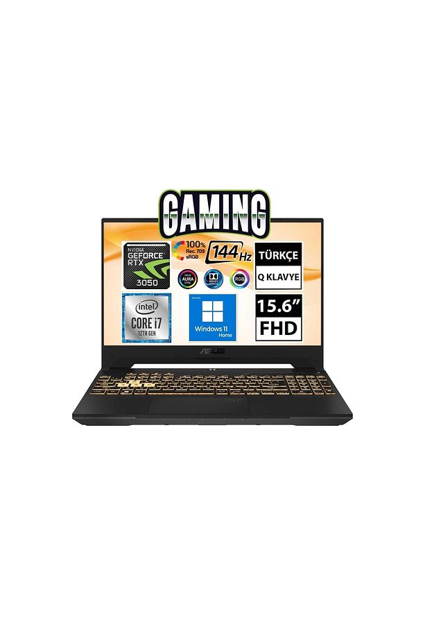 Tuf Gaming F15 Fx507zc4-hn008w01 I7-12700h 16gb 1tbssd Rtx3050 15.6" Fullhd W11h Taşınabilir Bi - 1