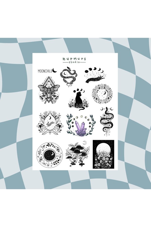 Moonchild - 1 Sticker Set - Laptop Tablet Phone Planner - Agenda - Suitable Set for Bullet Journal