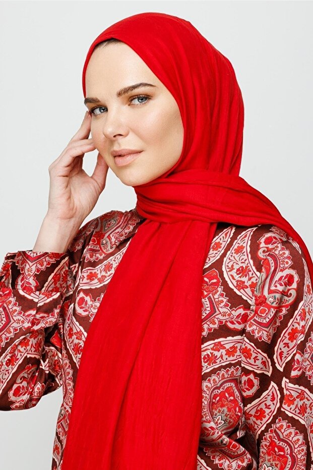 Şal din bambus roşu - 4