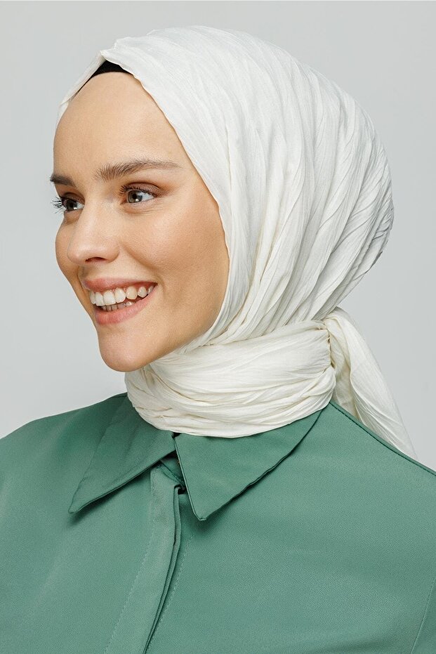 Ekru Piliseli Bambu Şal - 1