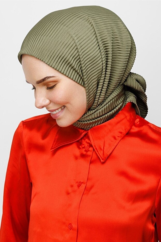 Soft Yeşil Pilise Eşarp - 1