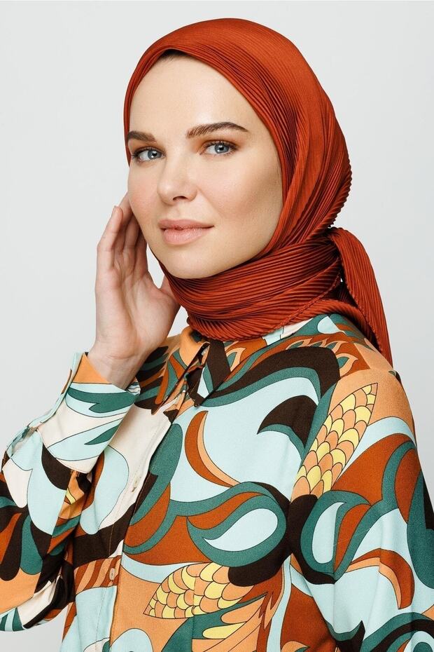 Tile Pleated Scarf - 1