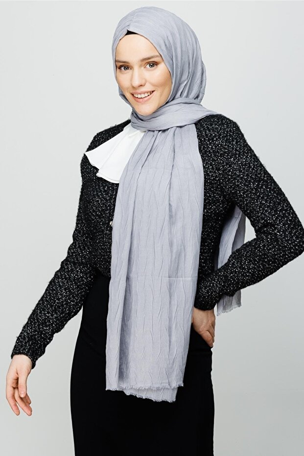 Gümüş Piliseli Bambu Şal - 1