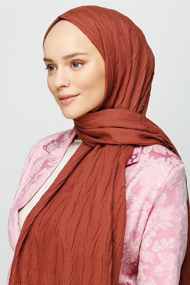 Soğan Kabuğu Piliseli Bambu Şal - 4