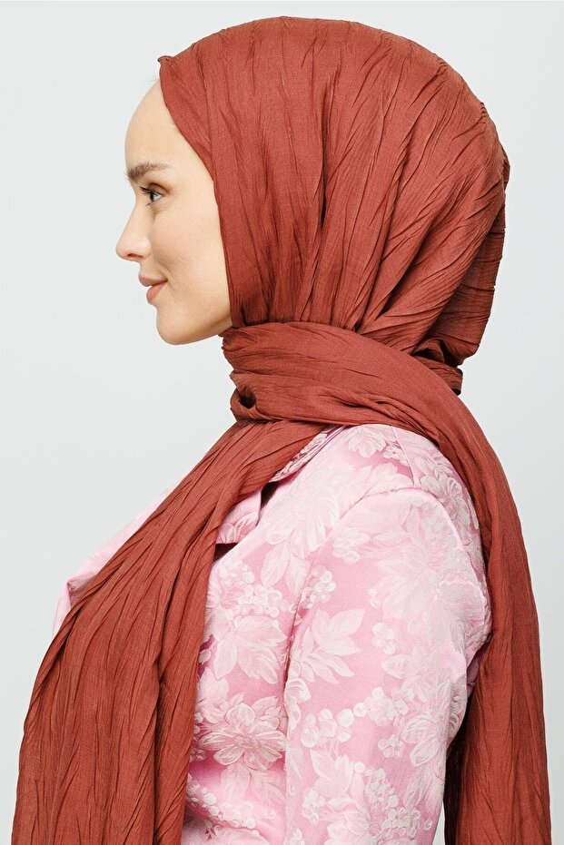 Soğan Kabuğu Piliseli Bambu Şal - 5