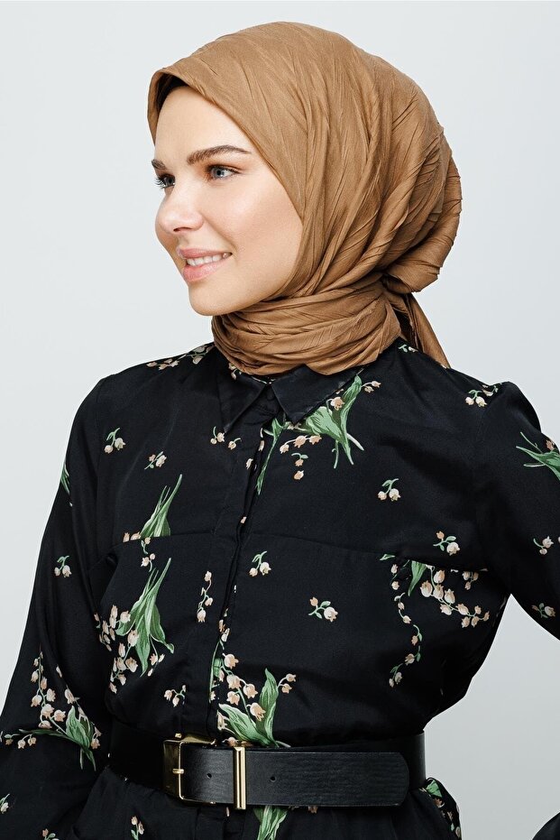 Eșarfă din bambus plisată de nuc - 1