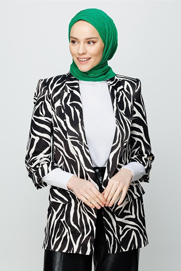 Benetton Yeşili Piliseli Bambu Eşarp - 3