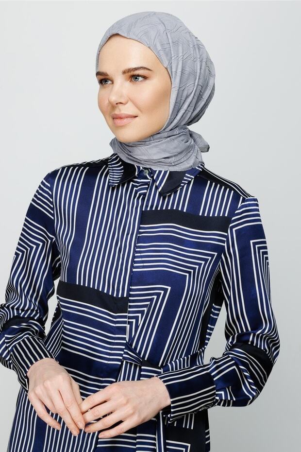 Gümüş Piliseli Bambu Eşarp - 6