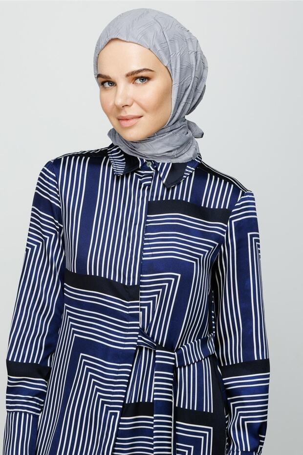 Gümüş Piliseli Bambu Eşarp - 8