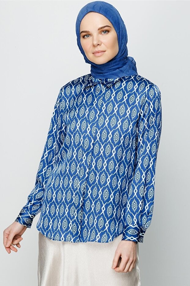 Indigo Piliseli Bamboo Eşarp - 1