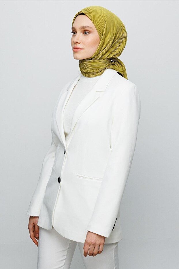 وشاح مطوي باللون الأخضر الزيتوني - 7