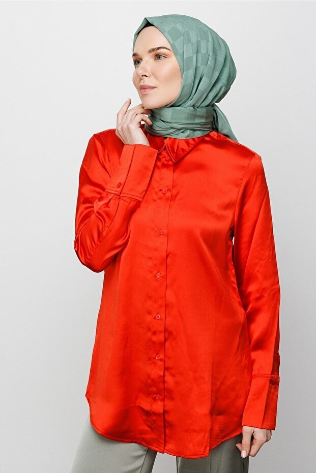 Model verde șamic șal jacquard mătăsos - 2