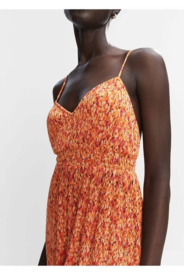 Sırtı Çapraz Dokulu Elbise - 8