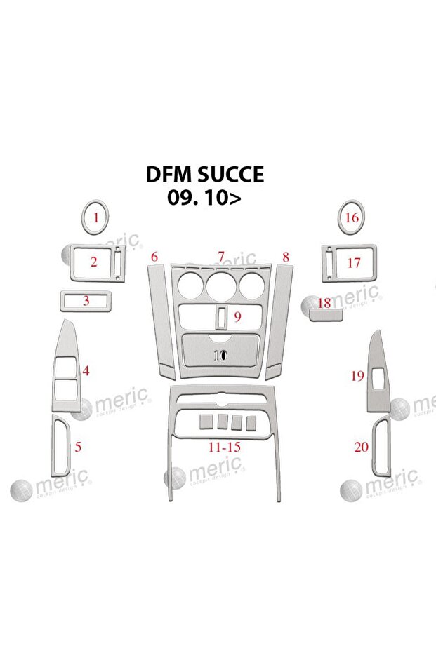 ميريتش ® Dfm Succe Front Torpedo Coating Aluminium 20 قطعة 2010-›