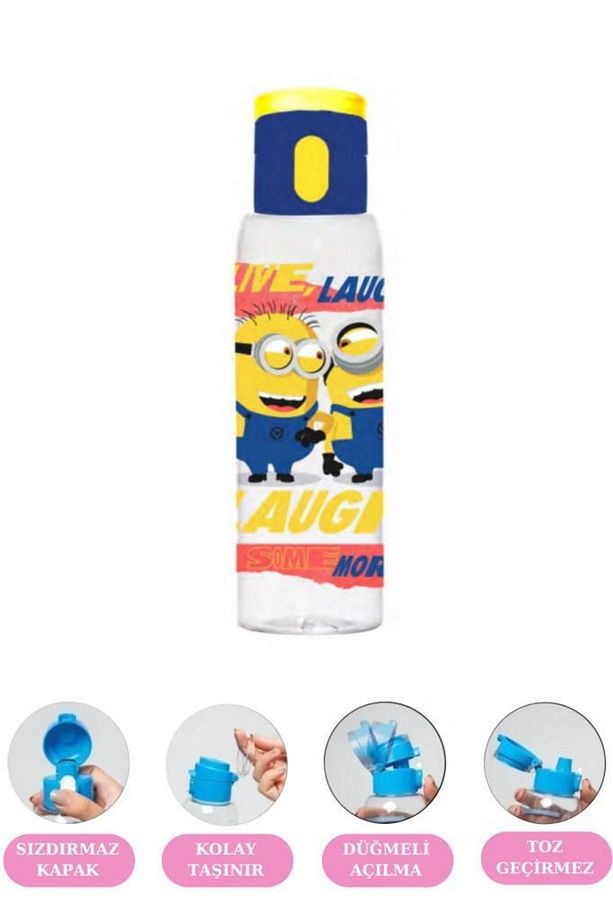 Lisanslı Minions Düğmeli Matara Ve Beslenme Kutusu, Minyonlar 3 Bölmeli Okul Kabı Ve Suluğu 2’li Set - 2