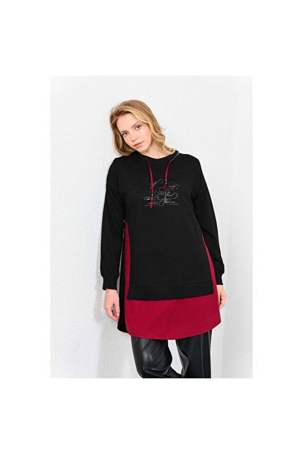Piece Plaid Detailed Tunic