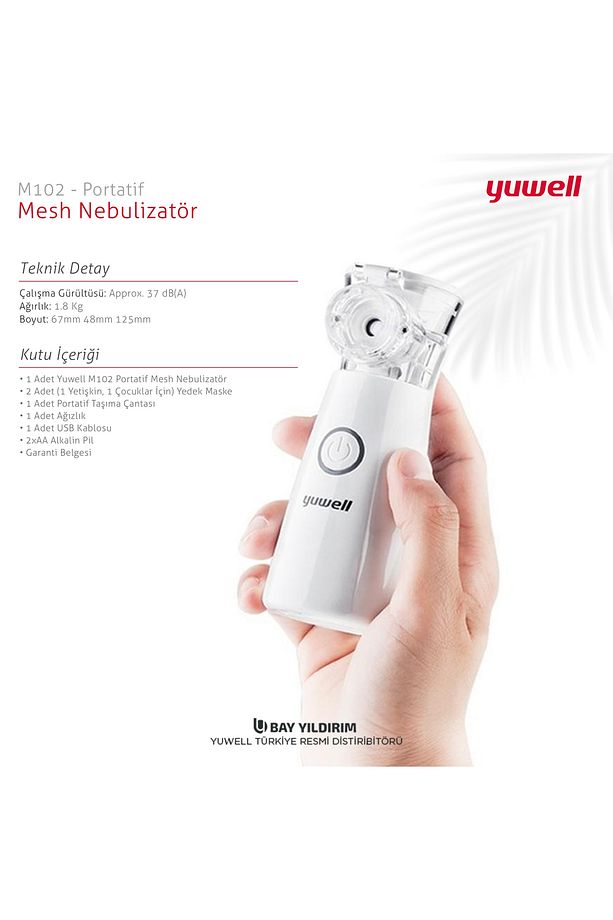 Portatif Mesh Nebulizatör M102 Pilli + Usb Doğrudan Kullanım - 4