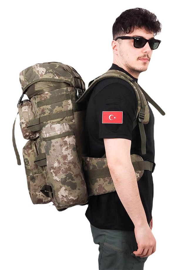 Askeri Çanta 90 Lt Su Geçirmez Kumaş Sırt Çantası - Dağcı Asker Çantası - 4