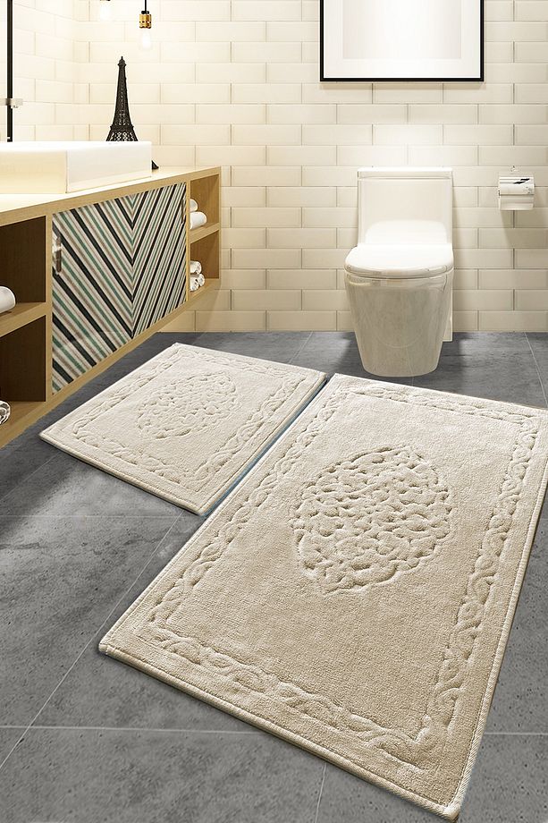 Elite Taş Cotton 2'li Set Pamuklu Banyo Paspas Seti Tpmk - 1
